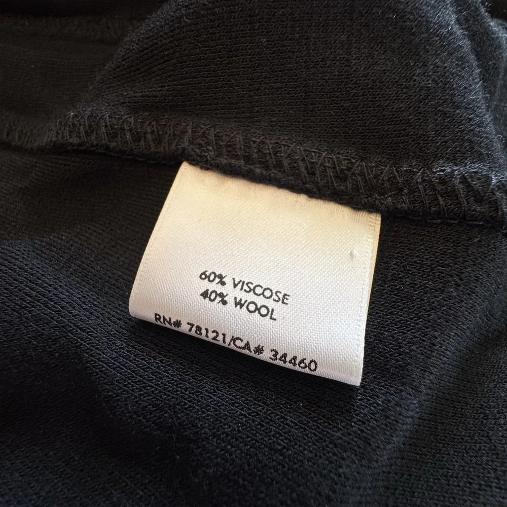 EILEEN FISHER Black Godot Skirt Womens Wool Viscose Blend Elastic Waist Large - Picture 6 of 6